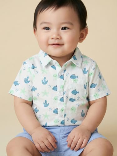 Image of Nautinati Boys Printed Shirt & Short Clothing Set Combo | Age 0-3 Years