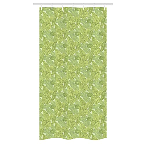 Ambesonne Botanical Stall Shower Curtain, Repetitive Simplistic Palm Leaves Illustration,