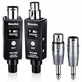 Wireless Transmitter And Receiver For Dynamic Microphones And Music Sources, UHF Wireless XLR Adapter System, 48k Frequency Signal Transmission,USB Recharge Capable, 100 Feet Range