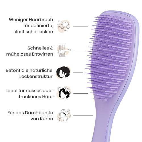 Tangle Teezer Ultimate Detangler Haarbürste für Lockiges Haar – Für 3C-4C Lockiges & Krauses Haar… – Ansicht 5