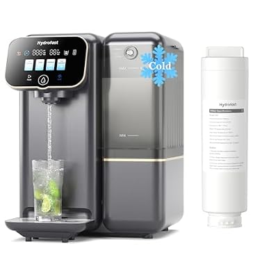 Hydrofast C100 Cold Water Reverse Osmosis Water Filter Countertop & Filter Cartridges Replacement HF01, 6 Stage RO Filtration System