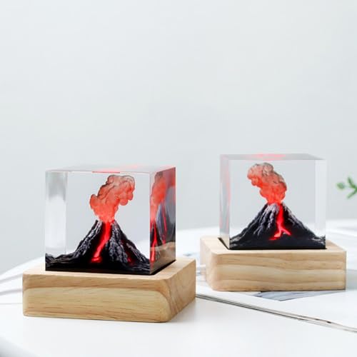 Lampe en résine style volcan réaliste avec alimentation USB intégrée - 5