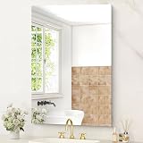 KOCUUY Espejo de baño Rectangular sin Marco, Espejo Decorativos de Pared de 60 x 90 cm, Espejo con Cristal irrompible, reflexión HD, diseño Moderno, Adecuado para baños, dormitorios o vestidores.