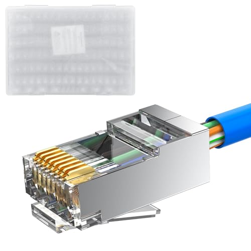 Amazon | MOGOOD Cat 6A RJ45 モジュラープラグ 100個、シールド