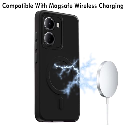 Image of amazon basics Back Cover for Redmi 15A 5G Soft Matte Silicone Mag-Safe Design (Mag-Safe Not Support) Camera Protection | Slim Fit Bumper Cover (Black)