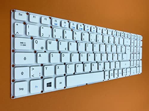 THT Protek DEUTSCHE-Tastatur Keyboard Weiß kompatibel für Acer Aspire E5-573-51K2 Cover