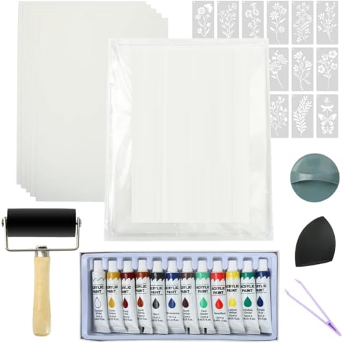 Gundhgstrr Gel Plate,Printing Kit-For Mixed Media Art, 8' X 10' Gel Plate, Gel Printing Plate Kit, Printing Supplies