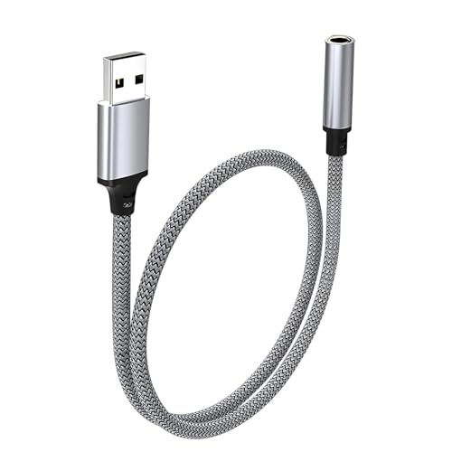 Tarjeta de Sonido Externa USB, Adaptador USB a Jack 3,5 mm de Audio,r Estéreo Auxiliarde Audio Compatible con Auriculares, PC, computadora portátil, Escritorio, PS4