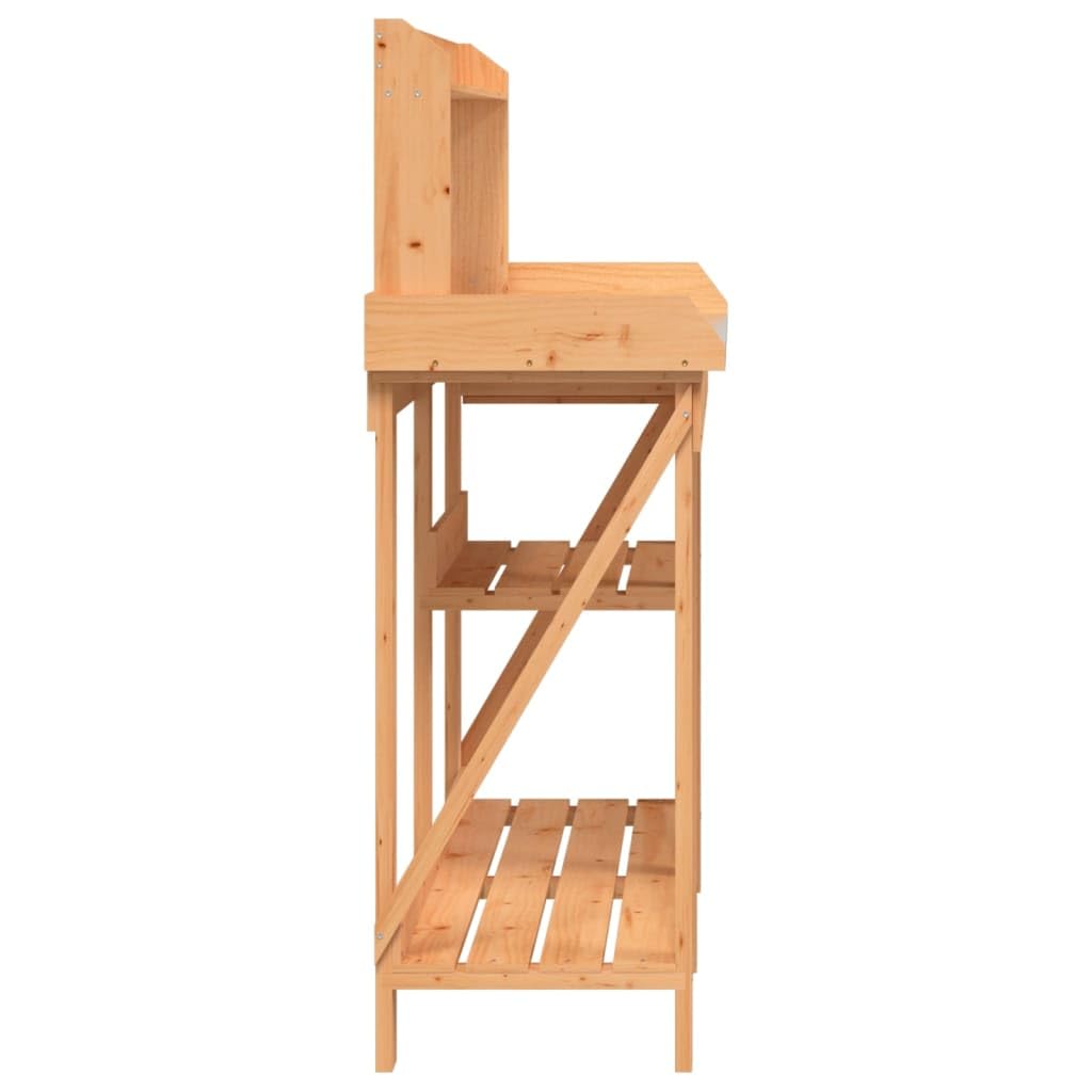 Rantry Mesa de jardín para plantas, mesa de jardín, mesa de jardinería, mesa para plantas de madera, mesa para plantas con estantes y cajones, mesa de trabajo de jardín, encimera galvanizada, color