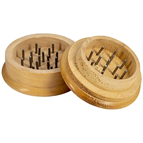 EUROGROW - Grinder Madera - Elegante Grinder de Madera Molinillo picador y triturador de Hierbas - 2 partes 50mm Cover