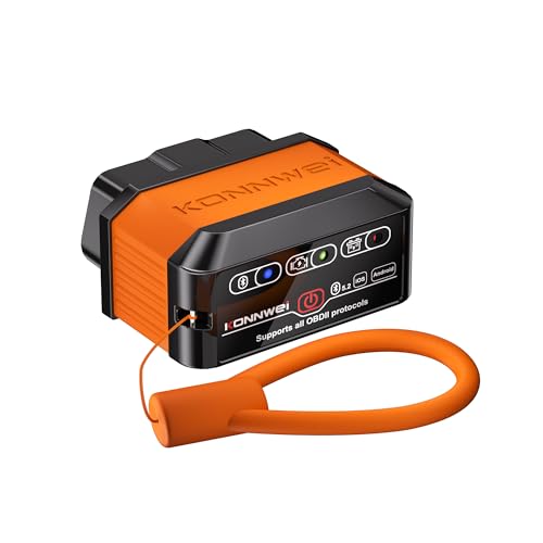 KONNWEI OBD2 Diagnosegerät Bluetooth, Wireless Auto Diagnose Codeleser Scanner mit Netzschalter - OBD-II Diagnosewerkzeuge für iOS, Android and Windows, Motorsystem-Diagnosewerkzeuge