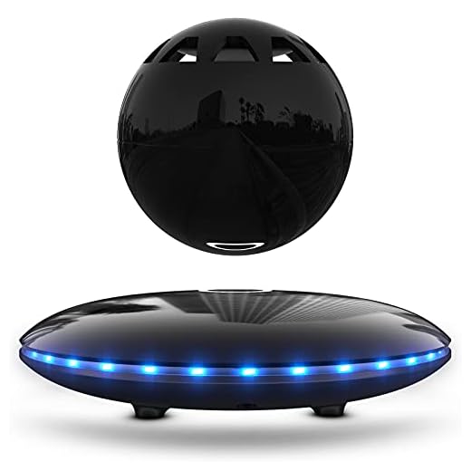 【2021 Newest】RUIXINDA Levitating Bluetooth Speaker Magnetic Wireless Floating Speakers with 8W Louder Stereo Sound,360 Degree Rotation,for Home Outdoors Cool Tech Gadgets Birthday Unique Gifts(Black)