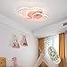 Produktbild LED Deckenleuchte Dimmbar Kinderzimmerlampe Mädchen Schlafzimmer Lampen mit Fernbedienung, 40w Liebe Herz Design Acryl-schirm Metall Deckenlampe für Küche Esszimmer Deko Decke Leuchte Ø50*H5cm Pink