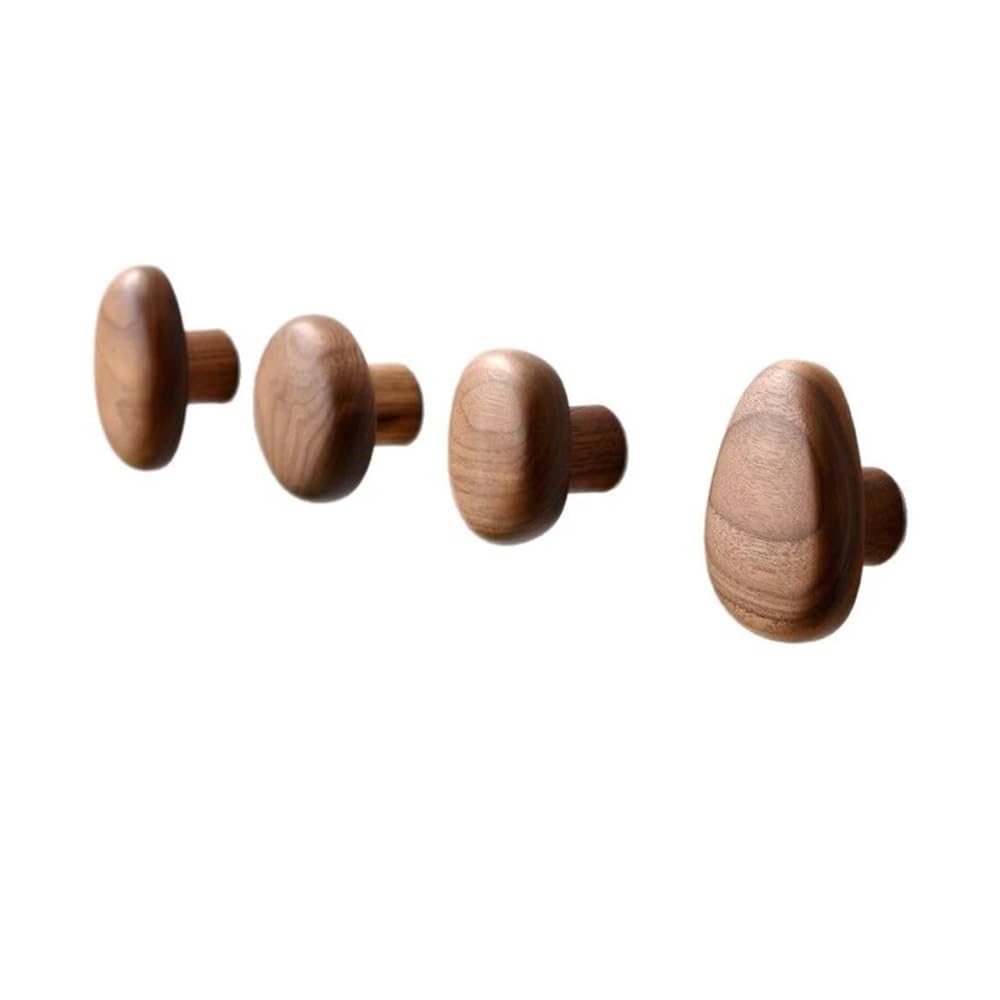 Perchero de pared con forma de guijarro, de madera natural, decorativo, para llaves, sombreros, bufandas, bolsos, almacenamiento de baño, perchero