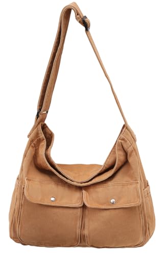 Image of Messenger Bag Hobo Crossbody Bags for Women Canvas Bag Crossbody Tote Bag Shoulder Bag