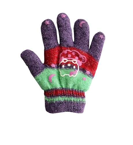 Image of Acrylic warm Woolen Winter knit cold weather fleece wool Gloves for Boys & Girls, fits for 5-10 years
