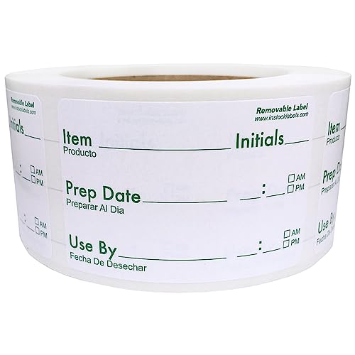 Removable Shelf Life Labels for Food Rotation Use By Food Preparation 2 x 3 Inch 500 Adhesive Stickers by InStockLabels.com - Used condition - US$19.61