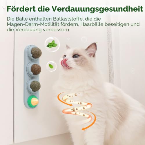 Potaroma 4-in-1 Wandspielzeug für Katzen mit Silvervine und Katzenminze | Interaktives Kauspielzeug zum Lecken und Kauen, um 360 Grad drehbar, zur Beschäftigung von Wohnungskatzen – Bild 5