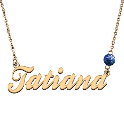 HUAN XUN Custom Choker Birthstone Tatiana Name Necklace Best