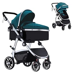 HAGADAY Baby Stroller, Infant Stroller with Reversible Seat, Newborn Stroller with Canopy，Baby Bassinet Stroller (Blue)