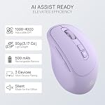 Redragon BM4195 AI Smart Wireless Mouse, 2.4G & BT Computer Office Mouse, Translate & Voice Typing, 5 DPI Adjustable, Ergonomic Design, Long Battery Life, for Laptop/Desktop/PC