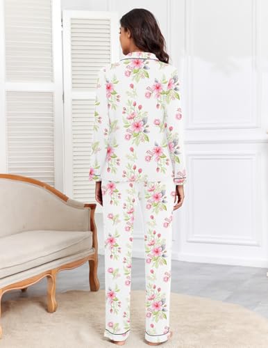 Image of Veseacky Women's Ribbed Knit Pajamas Set 2 Piece Warm Soft Loungewear Sleepwear Pjs S-XXL