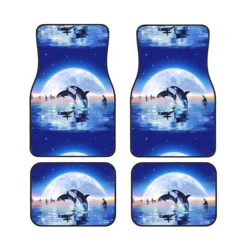 Alfombrillas de coche de orcas juego de 4 piezas de neopreno antideslizante
