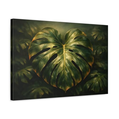 Toile Monstera Leaf 60x40 - Habillez un mur blanc vide avec ce tableau vintage