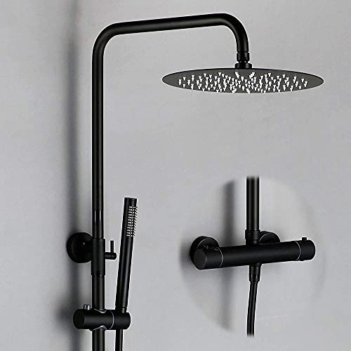 Système de douche de bain mitigeur en laiton et robinet de pluie avec bras de douche