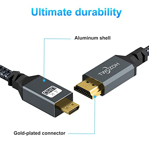 Twozoh Long 4K Micro HDMI to HDMI Cable 15FT, High-Speed Full HDMI to Micro HDMI Braided Cord Support 3D 4K/60Hz 1080p by Twozoh - Used condition - Image 4