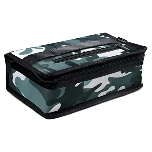 Aosbos - Bolsa Termica Porta Alimentos 3,5L Bolsa Comida Trabajo Nevera Portatil Pequeña Bolsa Isotérmica para Almuerzo para Mujer Hombres Niños Adultos Oficina Trabajo Colegio, Camuflaje Verde