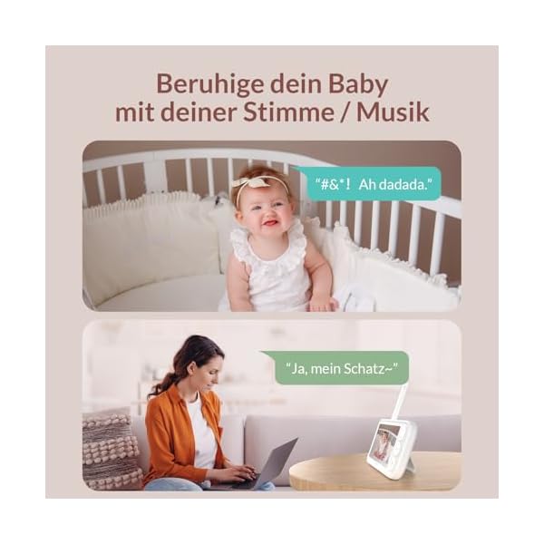 NETVUE 5 Zoll Babyphone mit Kamera, 1080P Baby Monitor mit Gegensprechen und VOX-Modus – Bild 3