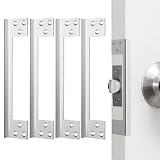 Blulu 2 Pcs Door Latch Guard Plate 7 Inch Outswing Angle Latch Protector Shield L Shaped Security Reinforcement Striker Plates to Block Access to Door Lock Deadbolt