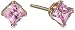 Disney Princess Girls' 14k Yellow Gold and Pink Cubic Zirconia Stud Earrings
