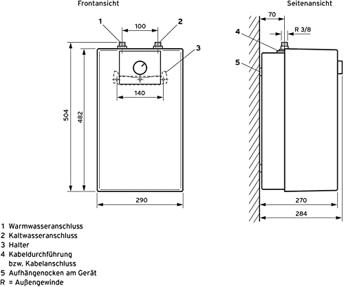 Vaillant Warmwasserspeicher, Untertischgerät eloSTOR VEH 10/7-5 U plus, 230 V, Kapazität: 10 Liter, druckfester Elektro-Kleinspeicher, Untertisch, 0010021147