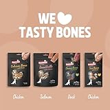 Rosewood Trio Bones Huhn Small – Feste Kauknochen mit Huhn, Kausnack aus Rinderhaut für kleine Hunde, unterstützt die Zahnpflege, ohne Getreide, ohne künstliche Zusatzstoffe, 80 g