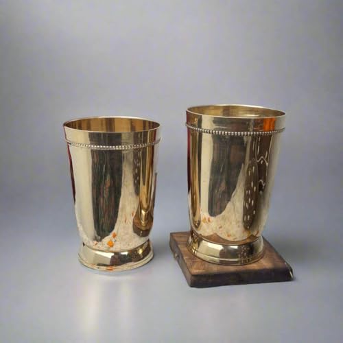 Brass Plain Glass con caja de terciopelo set 2 vasos