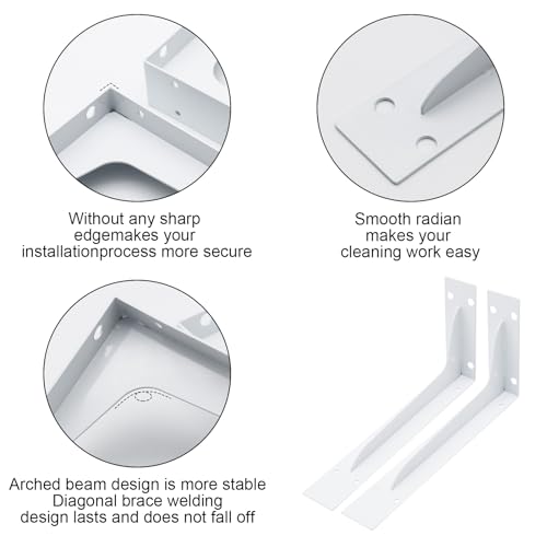 Shelf Brackets 2Pcs,300mm Heavy Duty Wall Brackets Industrial Floating Shelf Bracket Max Load 105kg - Image 4