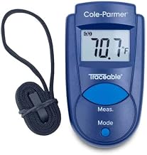 Traceable Calibrated Mini IR Digital Pocket Thermometer with Key Chain, -7 to 230 Degrees Fahrenheit, 0.1 Resolution, Accuracy of 1 Degree Celsius