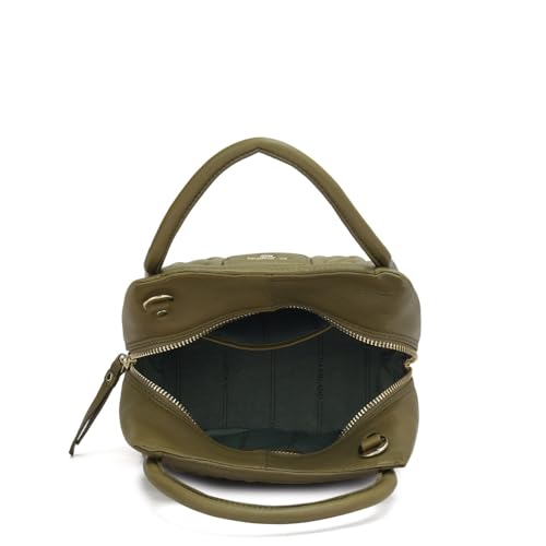 Image of Da Milano Genuine Leather Green Satchel (Small)