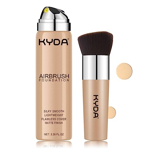 KYDA AirBrush Foundation Spray, Silky Makeup, High Coverage Smooth Creamy Finish, Lasting Lightweight Breathable, Moisturizing Foundation - #220 Natural Beige