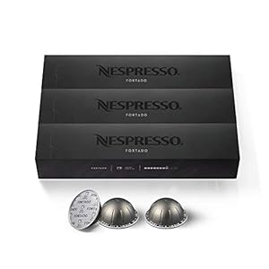 Nespresso Capsules Vertuo, Fortado Gran Lungo Americano, Dark Roast Espresso Coffee, 30-Count Coffee Pods, Brews 5 fl. oz