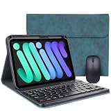 Dremlongtra Case Keyboard for iPad mini A17 Pro,8.3 Inch iPad mini 7(2024) & mini 6(2021),Mouse and Detachable Wireless Magnetic Keyboard,Premium PU Leather Cover with Auto Sleep/Wake,Green