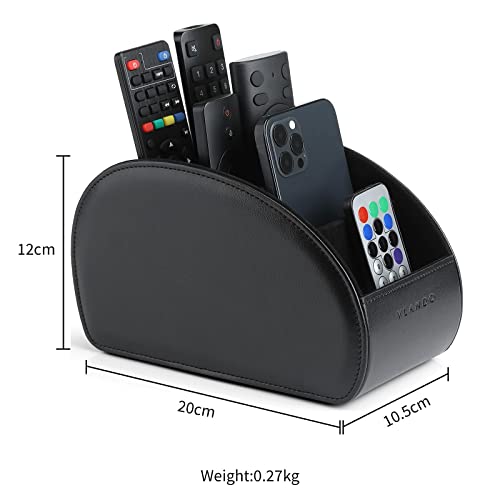 Vlando Fernbedienungshalter mit 5 Taschen, Große Halterung für TV, DVD,4K Stick und Bluray Fernbedienungen, Fernbedienung Aufbewahrung für Stifte, Handy