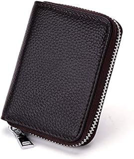 Carteira de couro para cartão de crédito, porta-cartão de crédito masculino e feminino, carteira pequena com bolso para moedas, porta-cartão de crédito de couro para homens e mulheres