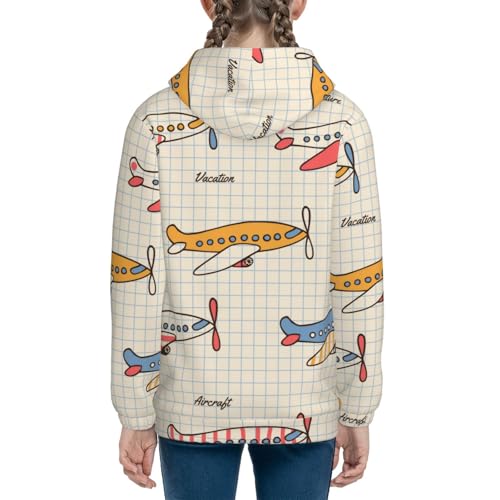 Striped Vintage Planes Kids Pullover Hoodies Boys Sweatshirts Girls Athletic Clothes with Pocket4