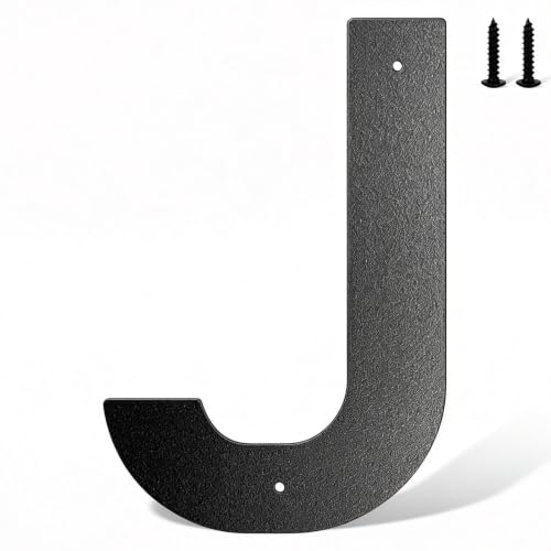 useNumber 3''4''5''6''7''8'' House Numbers for Outside, Black Metal Address Numbers and Letters for Out Door Signs, Garden/Office/Home/Store Signage (J)
