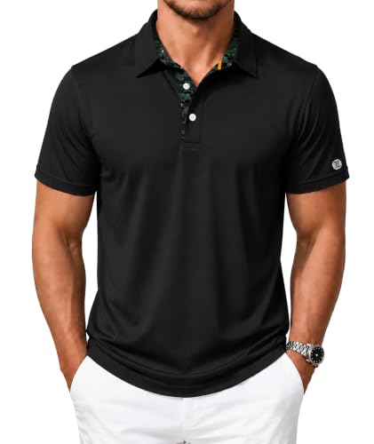 ZITY Mens Golf Shirt Short Sleeve Moisture Wicking Polo Shirts