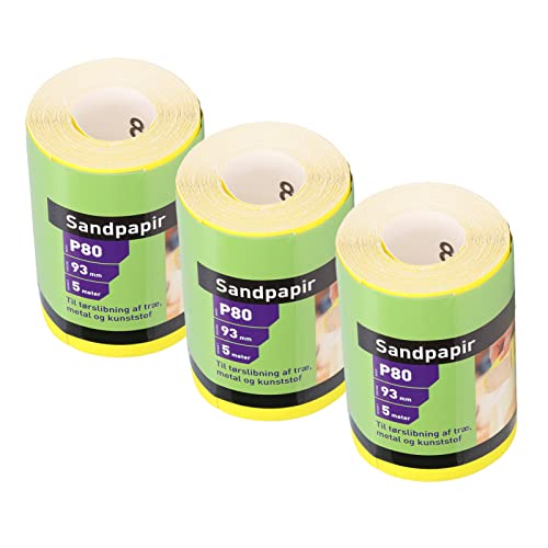 3 Pçs Rolo de Lixa 80 Grit Lixa Rolo, Lixar Rolo Abrasivo Polimento Carpintaria óxido de Alumínio Li