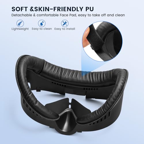 Facial Interface & Face Cover Pad for Meta Quest 3,Facial Interface Foam Cushion Replacement for Que